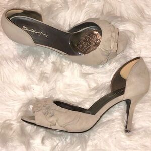 Elizabeth & James suede peep toe heels
